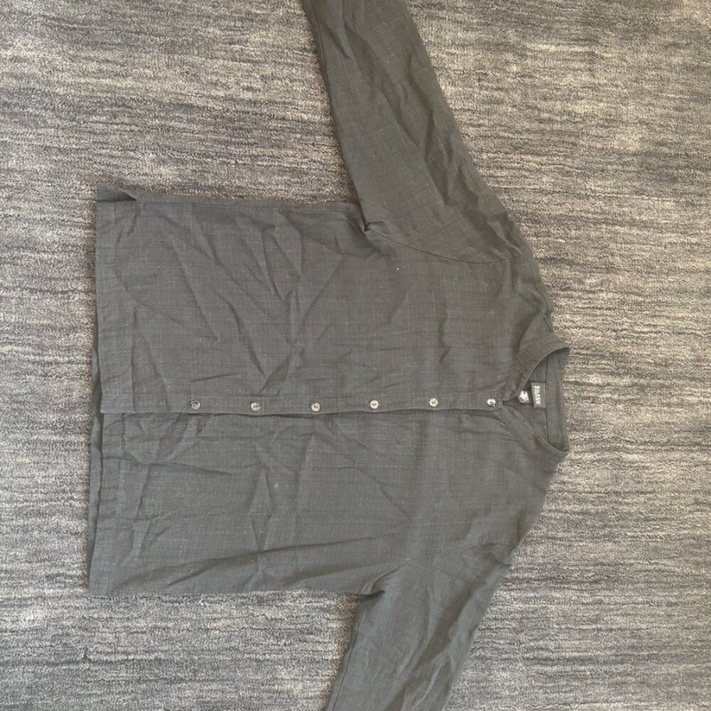Eileen Fisher black S linen blouse
